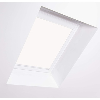 Bloc Jalousien für Velux Dachfenster, weißer Aluminiumrahmen, Verdunkelung, UK04