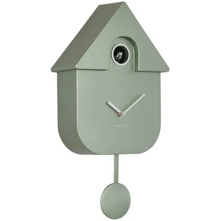 Karlsson Wanduhr , Dunkelgrün , Kunststoff , 21.5x41x8.5 cm , Schlagwerk , Dekoration, Uhren, Wanduhren