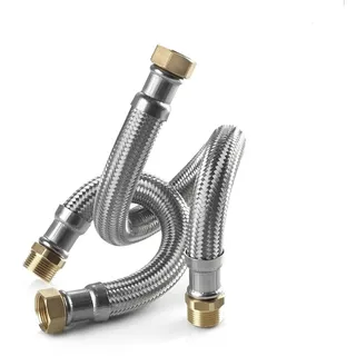 Tucai Edelstahl Trinkwasser Panzerschlauch IG/AG 3/4 Zoll DN19 700mm DVGW