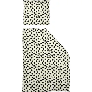 ADAM Audio Leinenbettwäsche Dots schwarz 155 x 220 cm + 80 x 80 cm
