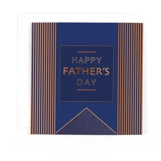 Hotchpotch Einstecktuch, luxuriös, foliert, Happy Father's Day, gestreift, 15,2 x 15,2 cm
