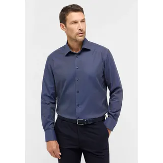Langarmhemd ETERNA "MODERN FIT", Herren, Gr. 45, Normalgrößen, navy, 100% cotton, tailliert, Manschette, Hemden Langarmhemd, NON IRON (bügelfrei)
