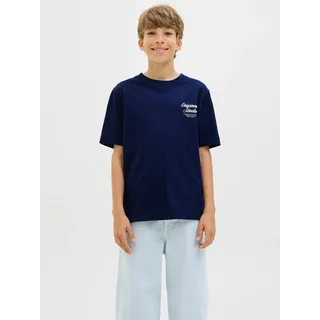 Jack & Jones Junior T-Shirt »JORNORREBRO TYPO TEE SS CREW NECK SN JNR«, blau