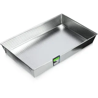 KADAX rechteckige Backform, Backblech in 3 Größen, hohe Blechränder für Kuchen, Toastbrot, Käsekuchen, Brownie, pflegeleichte Kastenform, Wärmeverteilung (40 x 25,5 cm, Silber)