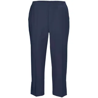 Caprihose GOLDNER "Kurzgröße Pflegeleichte Capri-Schlupfhose", Damen, Gr. 19, K-Gr, blau (marine), Obermaterial: 100% Polyester COOLMAX PES(Coolmax)., Hosen Caprihose
