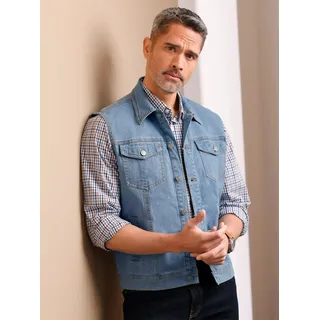 Jeansweste CLASSIC, Herren, Gr. 58, blau (blau, bleached), 99% Baumwolle, 1% Elasthan, unifarben, Westen Jeansweste