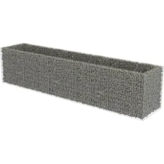 vidaXL Gabionen-Hochbeet Verzinkter Stahl 450×90×100 cm