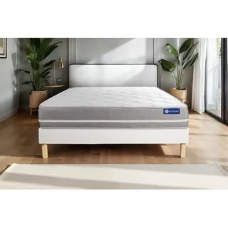 Actiflex touch matratze 180x220cm + Bettgestell mit lattenrost , Härtegrad 2 , Taschenfederkern , Höhe : 20 cm - Weiß
