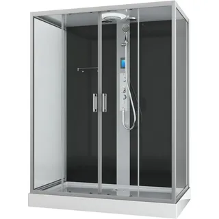 SANOTECHNIK NEW YORK Komplettdusche mit Schiebetür verschiedene Größen grau