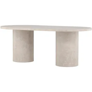 Livetastic Esstisch , Beige , Holz , Pappel , oval , zylindrisch , 100x75x200 cm , Esszimmer, Esstische, Esstische