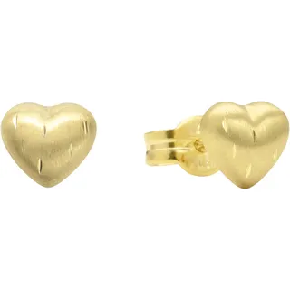 Amor Ohrstecker Herz goldfarben 375 matt
