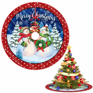 Weihnachtsbaum Decke Rot,76 cm Tannenbaum Decke Rund,Kurzer Plüsch Baumrock aus Polyester,Weihnachtsbaum Abdeckung für Christbaumständer Teppich,Christbaumdecke Rund Rot für Bodendekoration