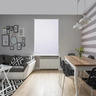 Verdunkelungsrollo - Thermo-Rollo - Sonnenschutz - Sichtschutz - Seitenzug mit Kettenzug - 91 x 183 cm - Weiß - Weiß