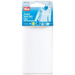 Prym Flickstoff Polyester weiß 12 x 45 cm zum Bügeln