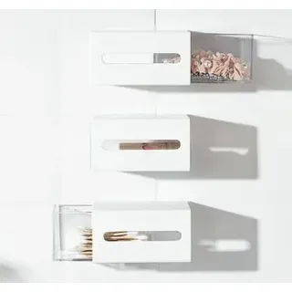 Cretosou 3 Stück Ablagefächer Wandregal Regal, Regal Wand Weiß Wandregal Klein Schubladenbox für Wandmontage, Wall Shelves for Hallway Living Room Bedroom Kitchen