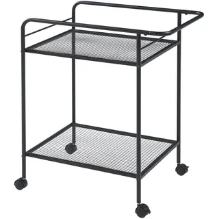 [en.casa] Servierwagen ’Hole’ - Schwarz , Metall , 62x72x45 cm , Esszimmer, Servierwagen