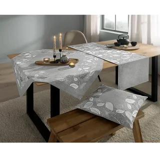 Tischdecke Gr. 3, grau (hellgrau), B:40cm L:140cm, Tischdecken, Tischdecke