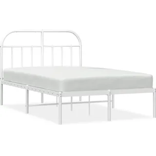 vidaXL Bettgestell mit Kopfteil Metall Weiß 120x200 cm - Weiß