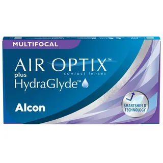 Alcon Air Optix plus HydraGlyde Multifocal Monatslinsen weich | 3 Stück | BC 8.6 mm | DIA 14.2 mm | ADD LOW | -02.50 Dioptrien