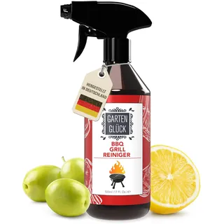 Garten Glück® Grillreiniger extra stark - 500 ml - Natürlicher BBQ Grillreiniger Gasgrill & Grillrost Reiniger, mit Zitronenöl Aroma, Grill Reiniger für Gasgrill, Grill Spray