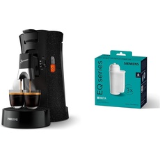 Philips Senseo Select ECO-Kaffeepadmaschine, schwarz/gefleckt & Siemens BRITA Intenza Wasserfilter TZ70033A,verringert den Kalkgehalt des Wassers
