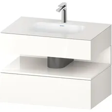 Duravit Qatego Einbauwaschtisch mit Konsolenwaschtischunterbau, 800x550x600mm, Nische Weiß Hochglanz, QA4785022, Farbe: Weiß Hochglanz/mit Nischenbeleuchtung