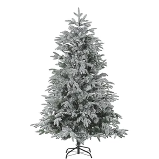 Beliani Weihnachtsbaum mit Schnee 180 cm Weiß