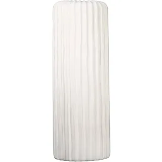 Casablanca by Gilde Casablanca Vase - Fjord - aus Keramik weiß matt mit Rillenstruktur H. 58 cm