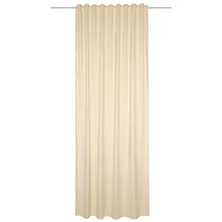 HOME WOHNIDEEN HOMEbasics 085425-0201 - THERMOCHENILLE WOLLY Thermovorhang - mit Kombiband | Creme 295 x 135 cm