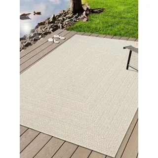 The CarPET »Kansas« rechteckig 1 mm Höhe moderner robuster In und Outdoor Teppich Jute Look, beige