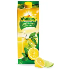 Pfanner Lemon-Lime (1 x 2 l) – Mehrfruchtsaft mit 25% Fruchtgehalt – Fruchtgetränk aus Zitronen und Limetten
