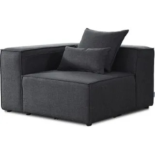 Home Deluxe - Ecksofa Links VERONA - Anthrazit, ca. 120 x 70 x 120 cm, Sitzhöhe: 46 cm, Sitztiefe: 80 cm I Modulares Sofa Modulsofa Ecksofa Wohnlandschaft - Grau