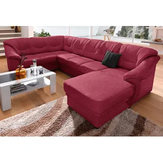 sit&more Wohnlandschaft Kunstleder U-Form 3-Sitzer Karminrot