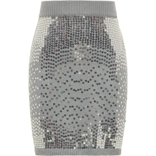 NAEMI Damen Strickrock 11119501-NA01, GRAU Silber, M/L