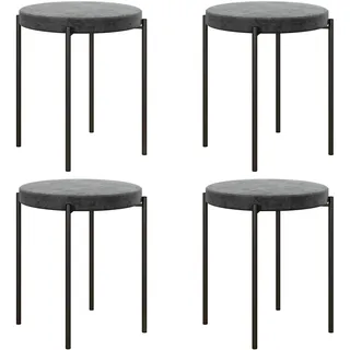 Homcom Esszimmerhocker Polyester dunkelgrau 4er Set