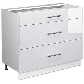 Vicco Unterschrank Fame-Line 100 x 82 x 51,6 cm Weiß Hochglanz