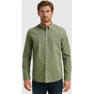 Langarmhemd PME LEGEND, Herren, Gr. XL, N-Gr, grün (chinois grün), Web, Obermaterial: 97% Baumwolle, 3% Elasthan, unifarben, regular fit normal, Manschette, Hemden Langarmhemd, mit Logo Stickerei