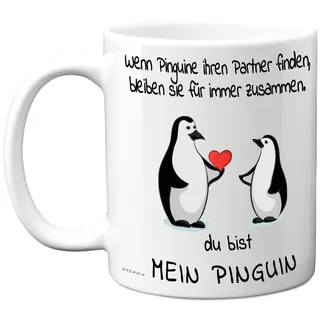 Hochzeitstag Tasse für Sie oder Ihn - Du Bist Mein Pinguin - Süße Pinguin-Tasse - Perfektes Jubiläum Geschenk zum Valentinstag oder Geburtstag - 325 ml Premium-Keramiktasse, Spülmaschinenfest