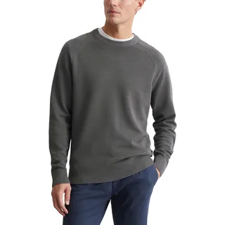 Marc O'Polo Herren Strickpullover aus Bio-Baumwolle mit Rundhalsausschnitt, Grau (Gray Pin), XS