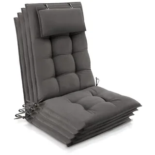 Beautissu Hochlehner Auflage 120 x 50 x 8 cm taupe 4-tlg.