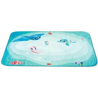 Tiny Love Baby Krabbeldecke “Super Mat" - XL Outdoor-Picknickdecke (140x113 cm), große und wasserfeste Baby-Spieldecke mit viel Spielzeug, nutzbar ab der Geburt, Treasure the Ocean