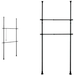 Wenko Regalelement Herkules 2er Set, Passend zum Teleskop-System Herkules, schwarz