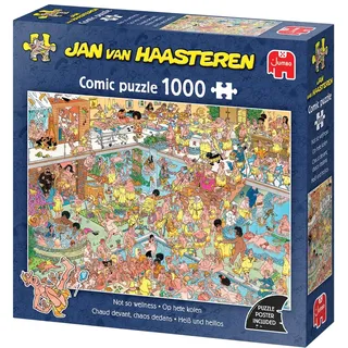 JUMBO Spiele Jumbo 1110100527 - Jan van Haasteren, Heiß und Heillos, Comic-Puzzle, 1000 Teile