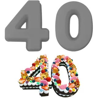 MytaYt 2 Stück VERDICKT 40 große Kuchenform Zahlen Silikon 10 Zoll Silikon Kuchen Backform Set Zahlen 25cm für Geburtstag Hochzeit Jubiläum