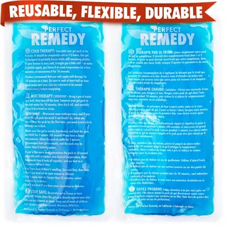 Perfect Remedy - Kühlpads für Verletzungen, Wiederverwendbarer Kühlpack & Wärme-Kompressen, Kühlpad für Schmerzlinderung, Kühlakku Gel für Knie, Rücken, Hals, Knöchel [2 Stück, Regulär, Blau]