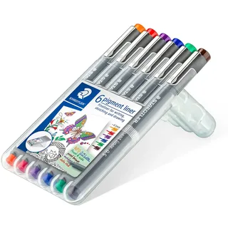 Staedtler Fineliner pigment liner farbig 6er Set