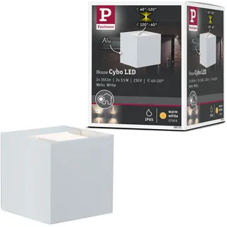 Paulmann Außenwandleuchte Aluminium 80x80 mm 2x3W IP65 weiß