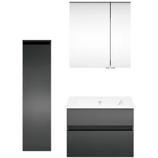 Puris Badezimmer , Anthrazit, Grau, Dunkelgrau , Holzwerkstoff , 2 Schubladen , 92.2 cm , Goldenes M, Made in Germany, Dgm , hängend , Badezimmer, Badmöbelsets & Badmöbelserien, Badmöbel-Sets