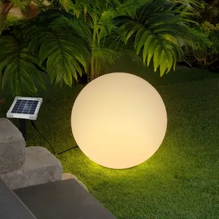 esotec Solarleuchte Kunststoff Ø40cm 9 Leuchtfarben inkl. Akku weiß