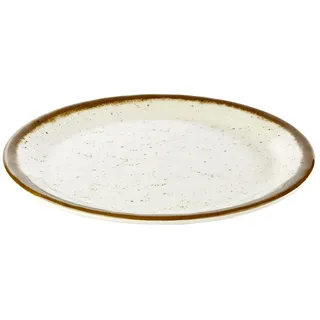 APS 84511 Teller, STONE ART, Ø 25 cm, Höhe 2 cm, Melamin, creme/braun